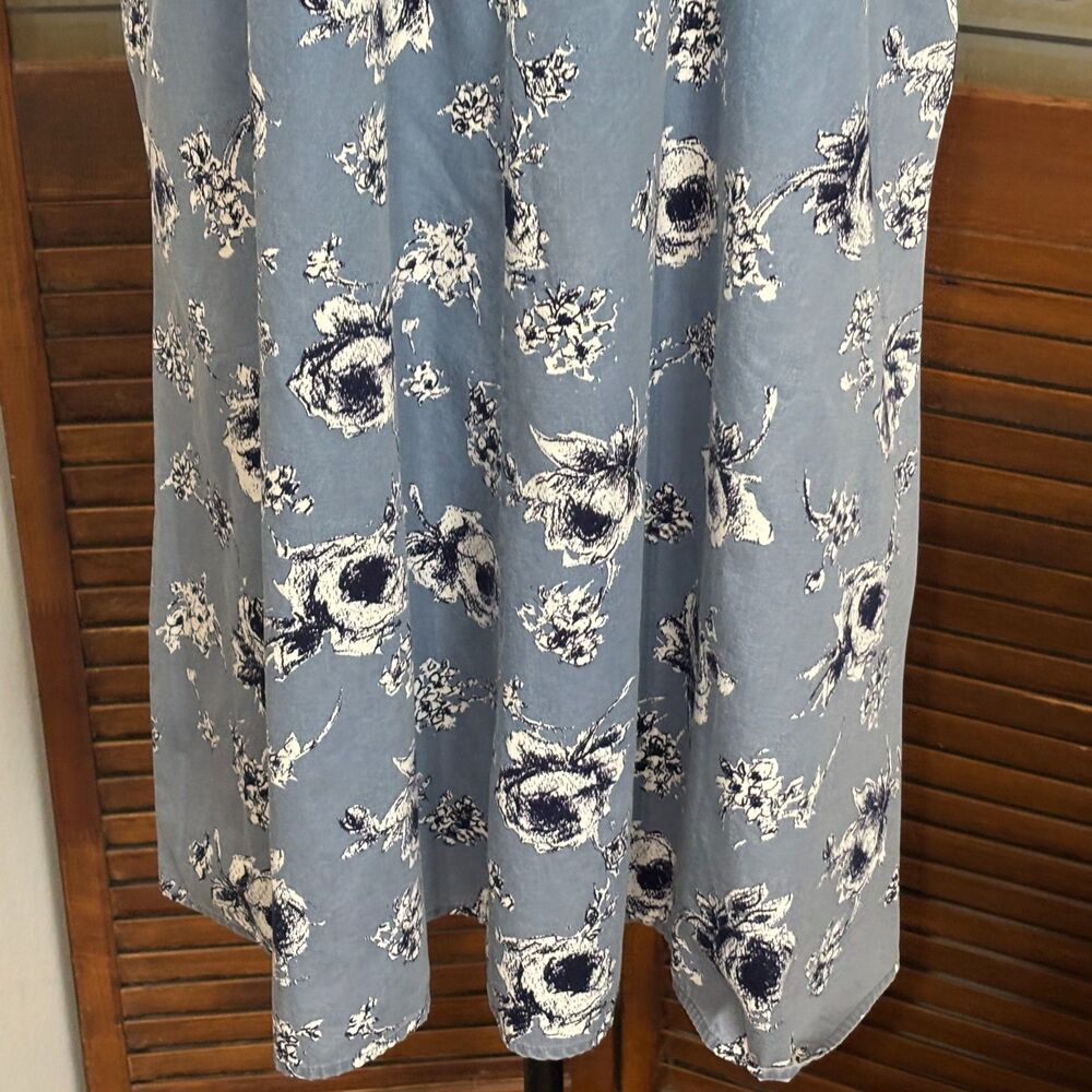 Vintage S.L. Petites Chic Chambray Floral Print Knee Length Dress Size 14 - Picture 10 of 15